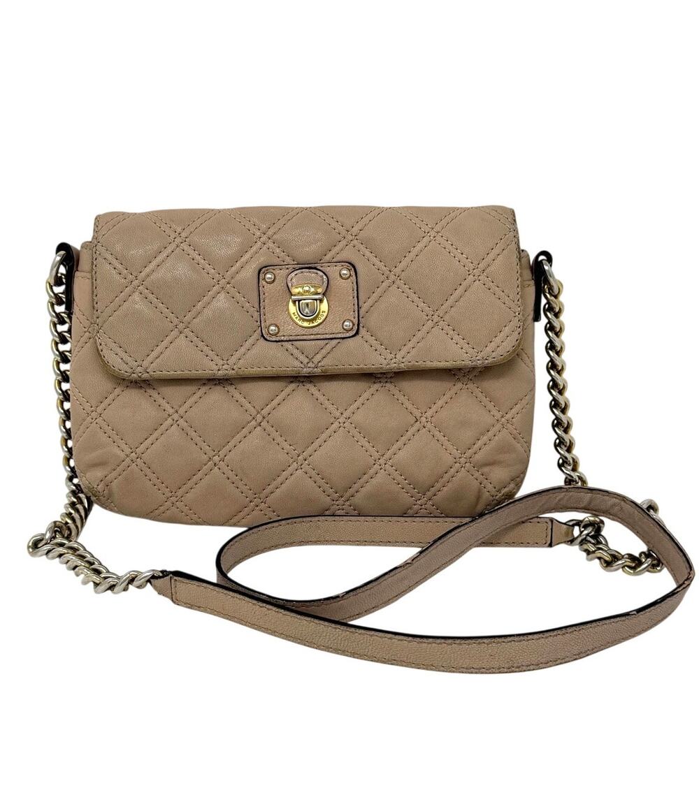 Marc Jacobs Light Pink Quilted Purse Gold Colored Hardware Chain Strap GUC